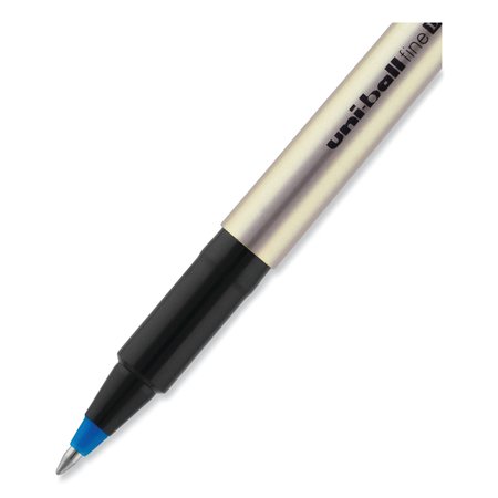 Uni-Ball Deluxe Stick RB Pen, Fine 0.7mm, Blue Ink, Champagne Barrel, PK12 60053